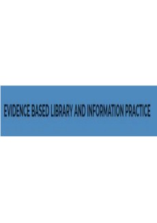 Evidence Based Library And Information Practice